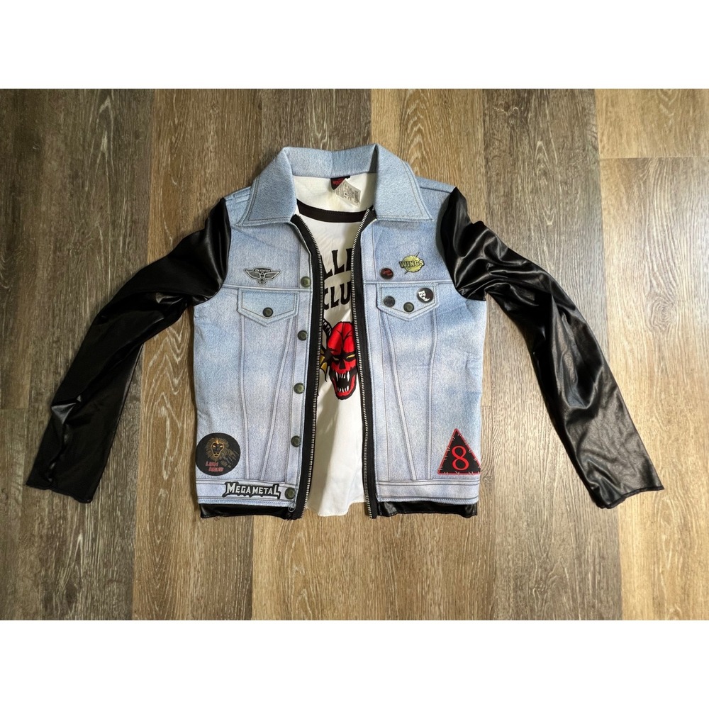Stranger Things Jacket Kids XL 14-16 Blue Hellfire Club Eddie Munson Costume